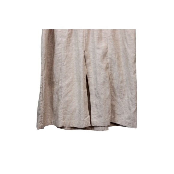 Old Navy Midi Dress XL Linen Beige Minimalist Beach Coastal Boho Natural Smocked - Picture 9 of 10